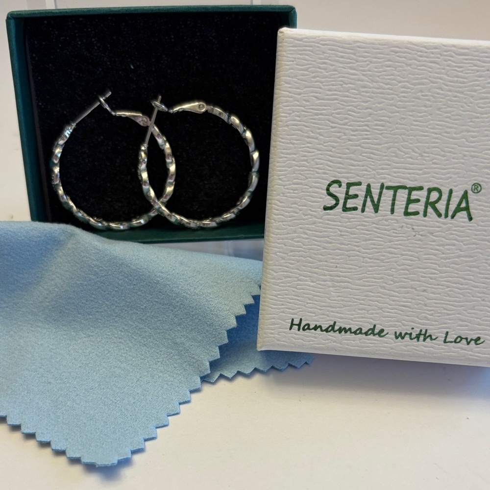 Senteria Silver Hoop Earrings